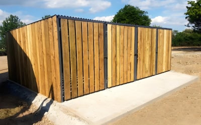 SS bin store with wood Cladding